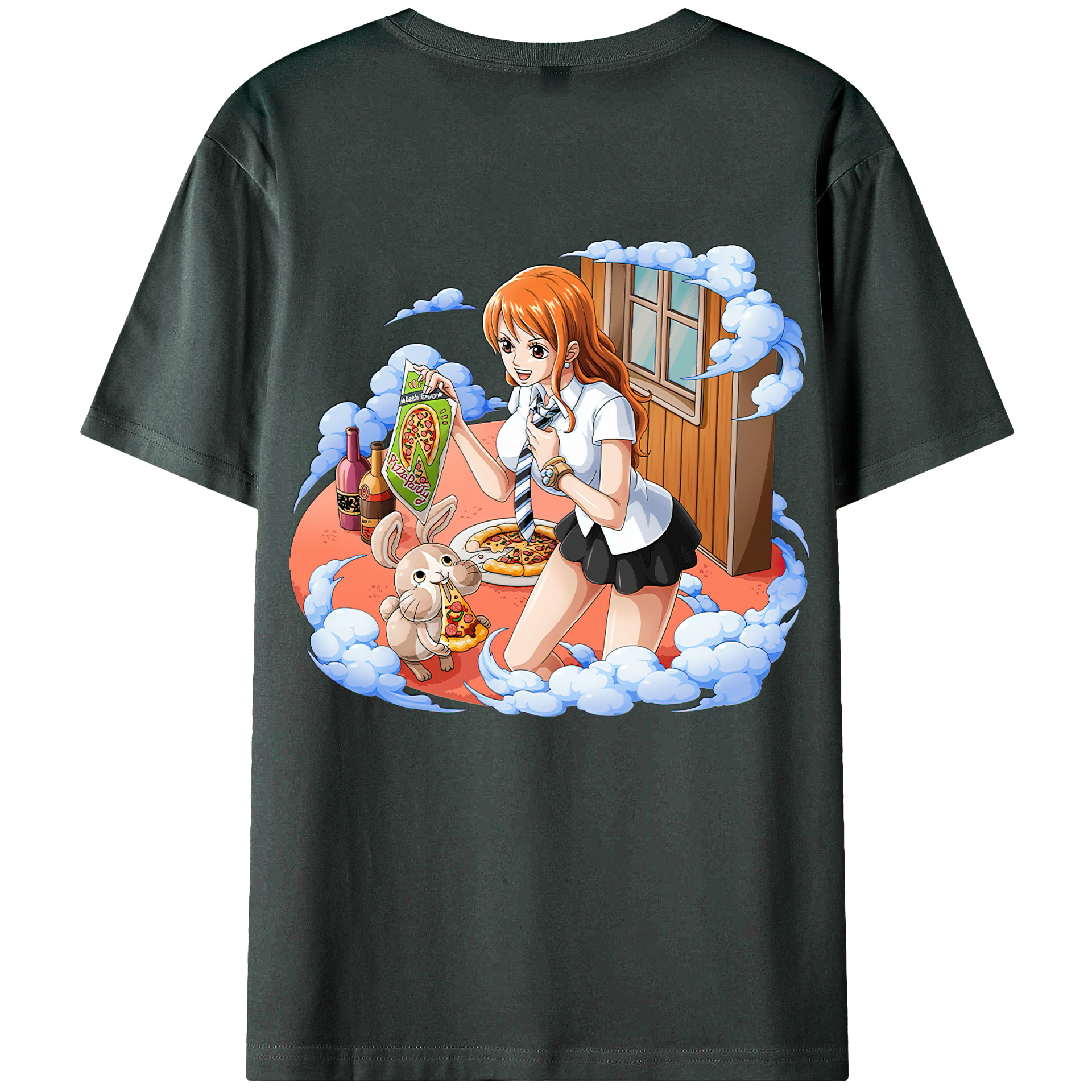 （画像用） ワンピース ナミ ONE PIECE Nami 綿100％ メンズ半袖Tシャツ（バックプリント） 通気性
